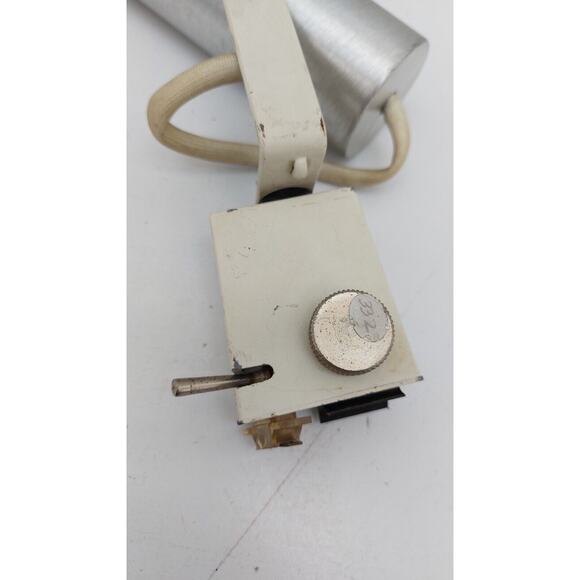 1970s Lightolier Track Light Heads Brushed Aluminum Cylinder White Trim - Picture 2 of 13